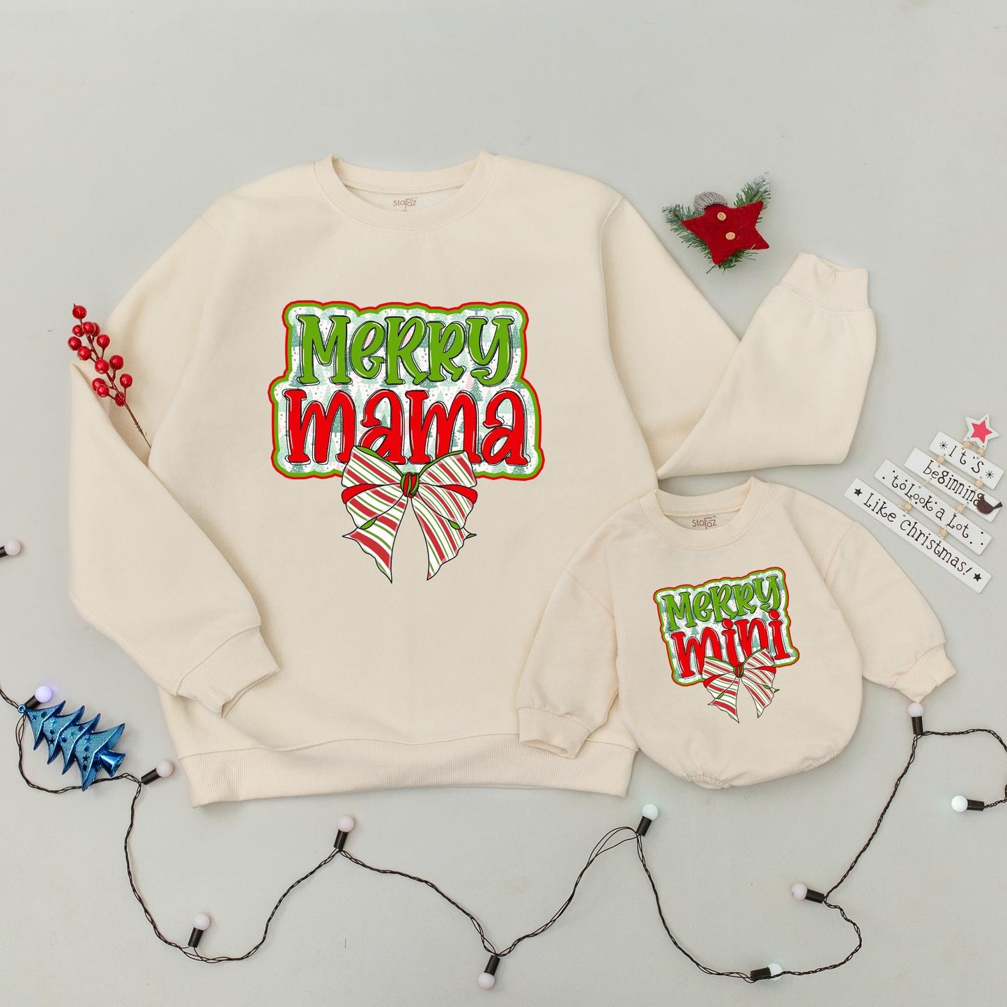 Festive Family Sweaters: Cozy Matching Christmas Mom & Baby Outfits