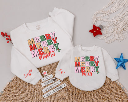 Holiday Matching Merry Mama & Mini Sweatshirts: Family Christmas Set