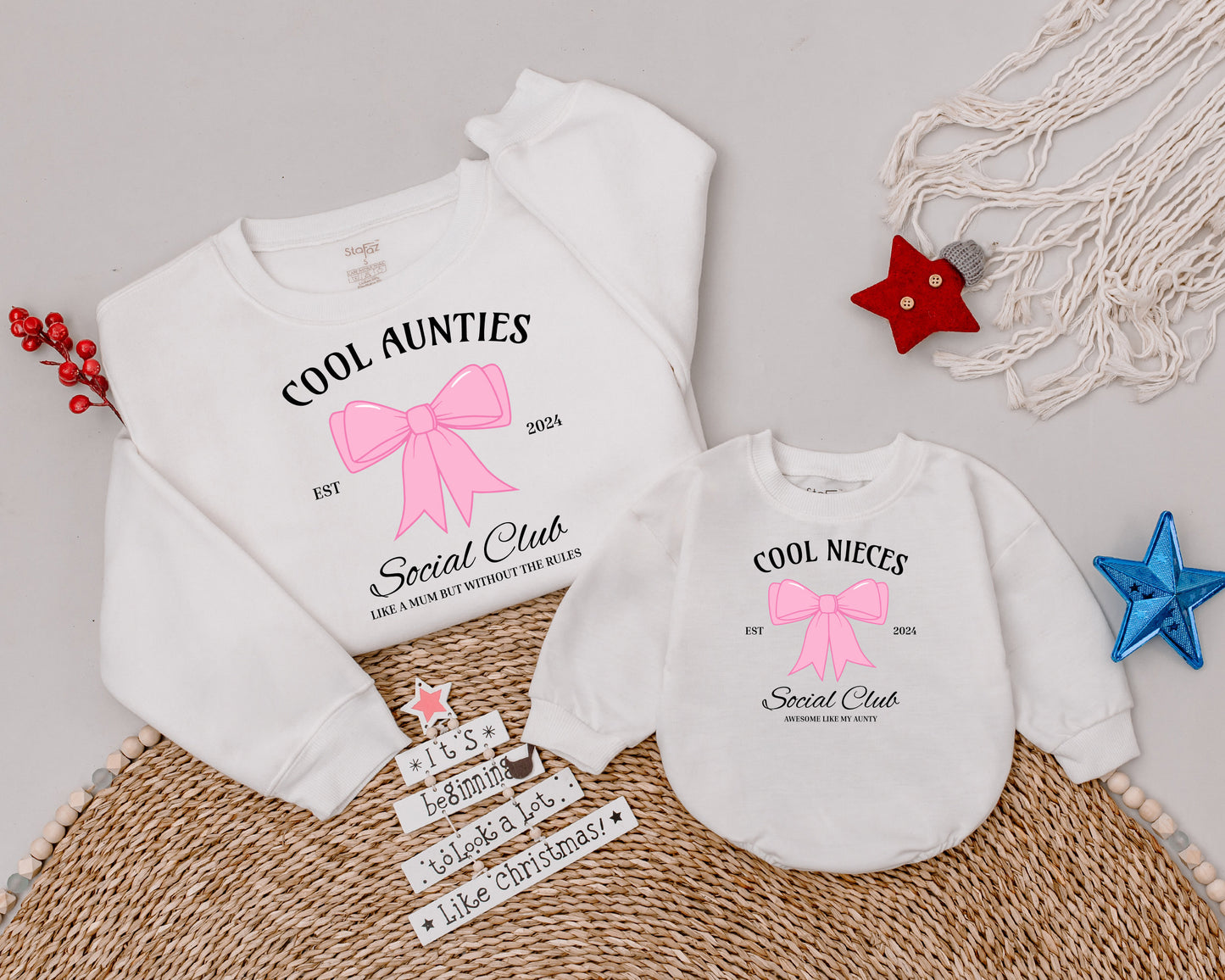 Auntie & Baby Matching Sweatshirts - Family Gift & Christmas Tee