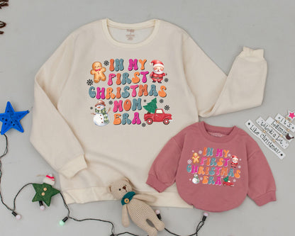 Personalized Retro Christmas Sweatshirt: Mama and Mini Matching Set