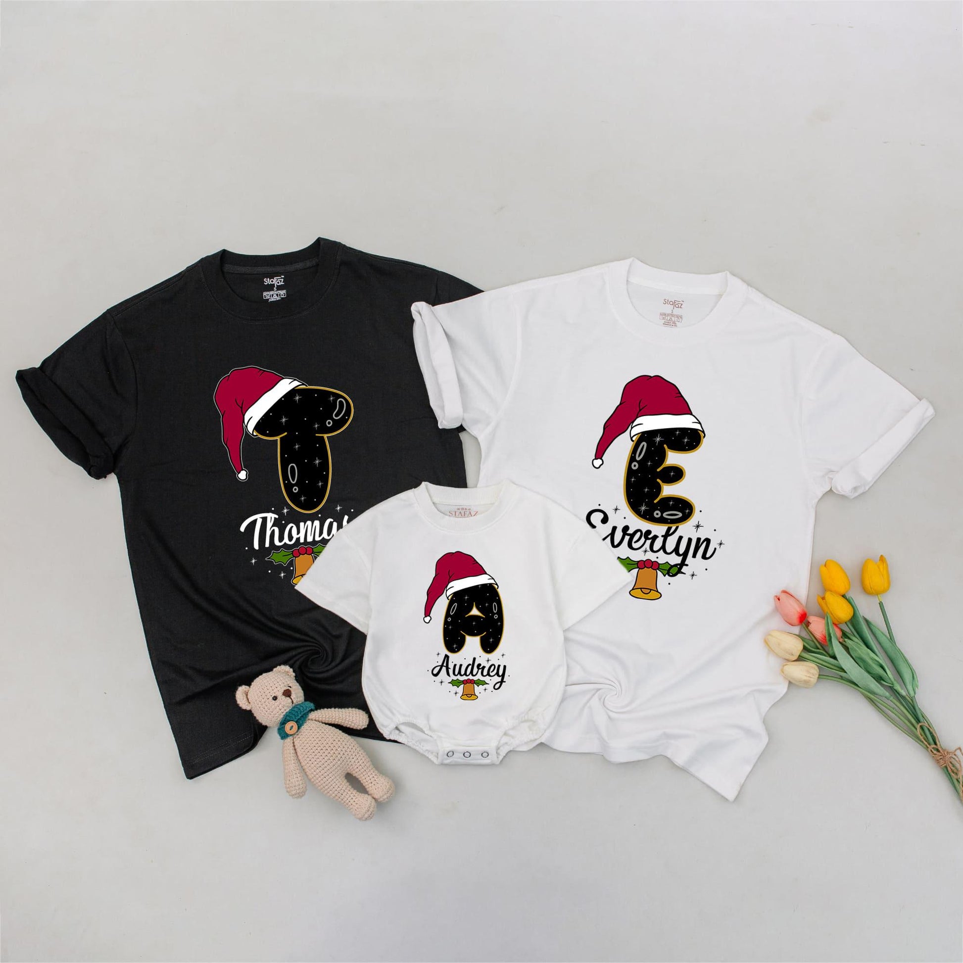 Personalized Family Christmas Tees: Custom Name Holiday Shirts