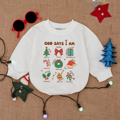 Personalized Christmas Bubble Romper - Toddler & Baby Holiday Outfit