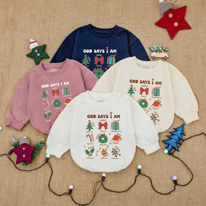 Personalized Christmas Bubble Romper - Toddler & Baby Holiday Outfit