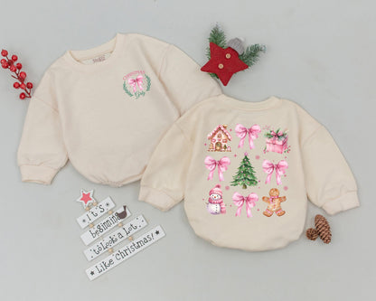 First Christmas Romper: Retro Baby Bodysuit & Shower Gift Set