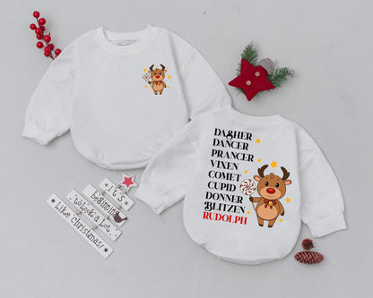 Vintage Deer Romper: First Xmas Outfit & Baby Shower Gift