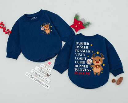 Vintage Deer Romper: First Xmas Outfit & Baby Shower Gift