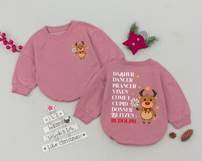Vintage Deer Romper: First Xmas Outfit & Baby Shower Gift