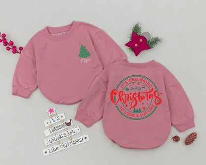 Custom Name Bubble Romper - First Christmas Baby Outfit Gift