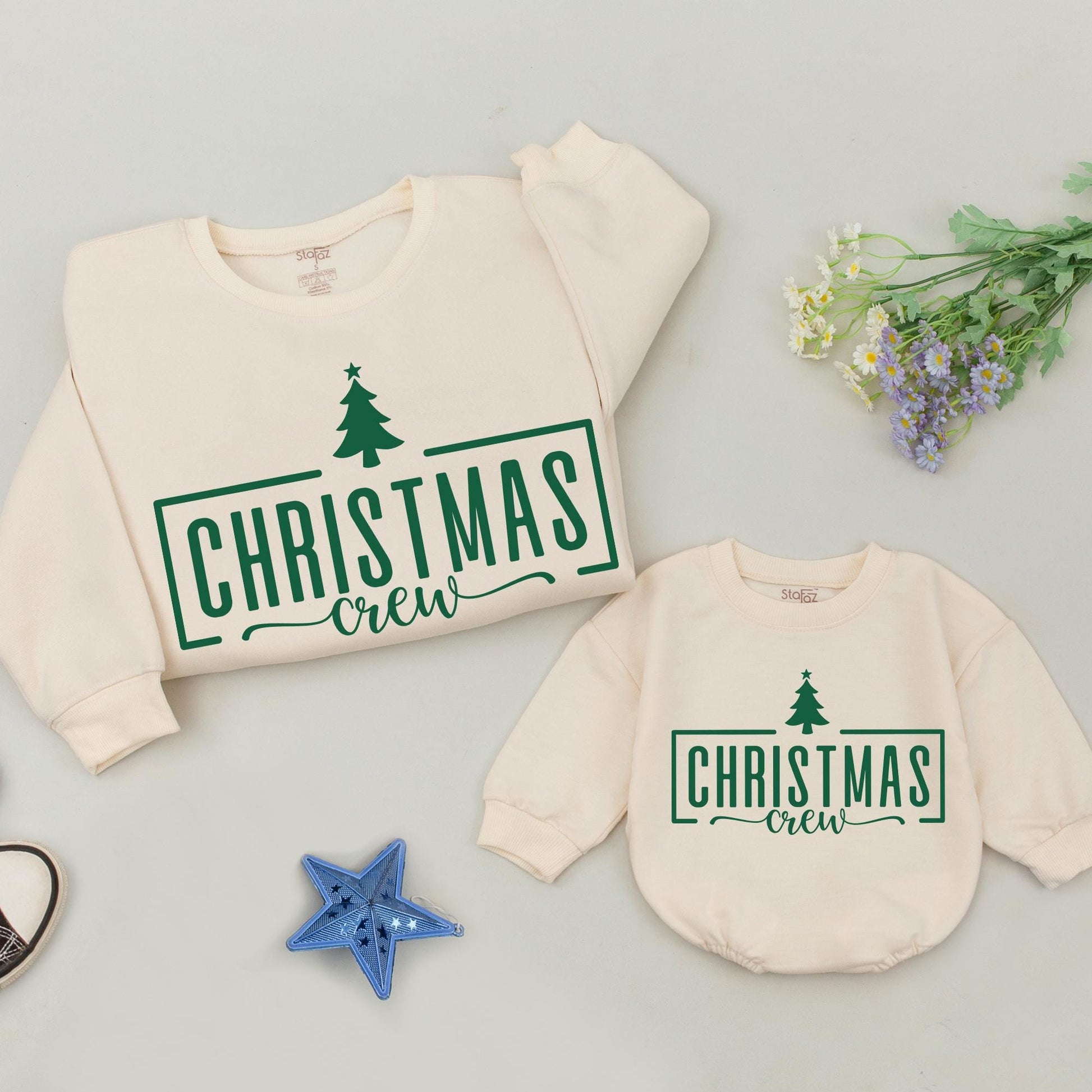 Matching Retro Christmas Family Sweatshirts: Personalized Festive Gifts  