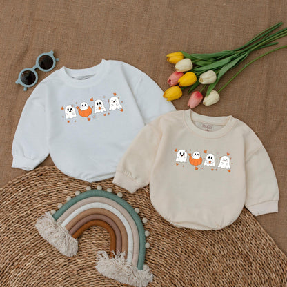 Ghost Romper Halloween Baby Outfit, Newborn Costume, Fall Bodysuit