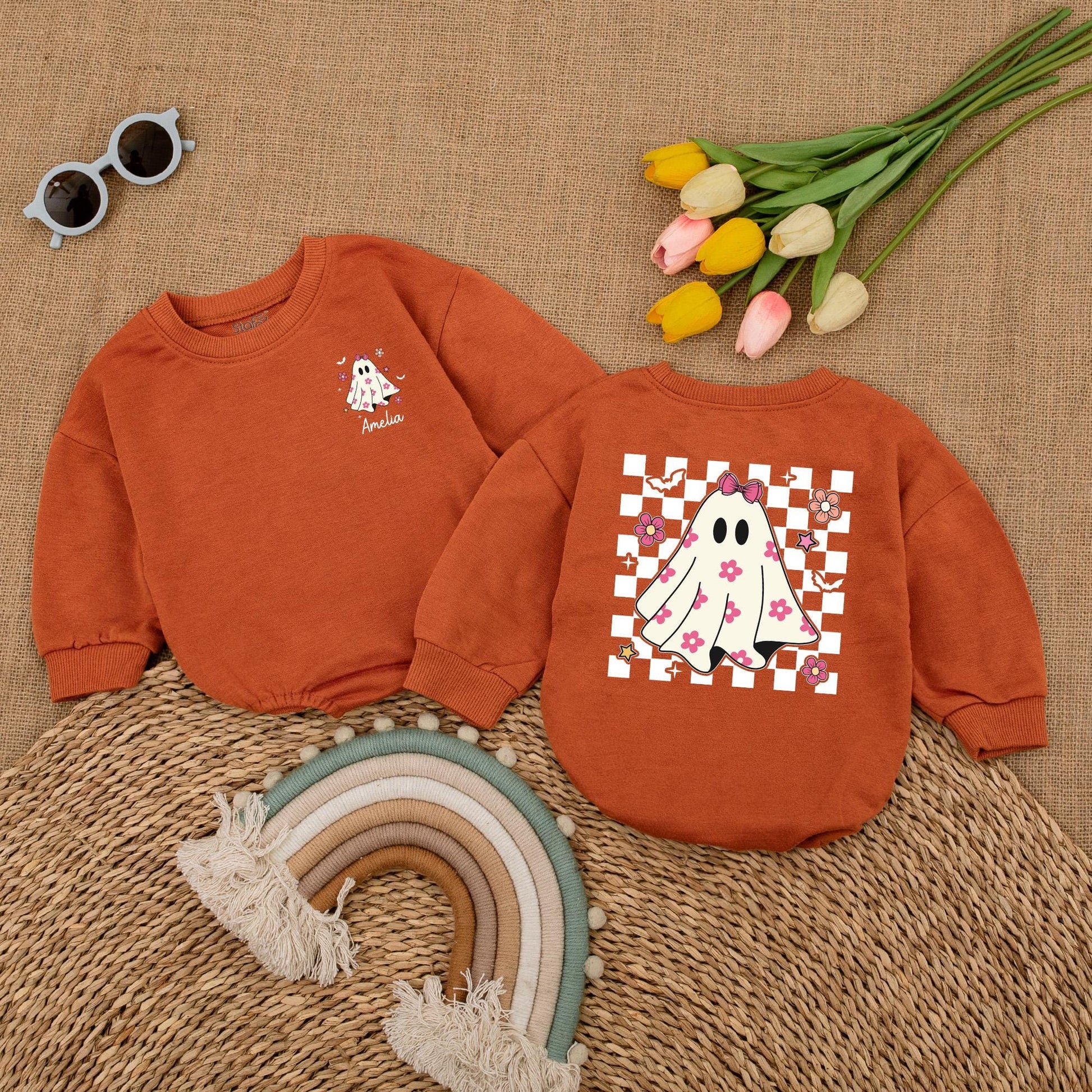 Personalized Boo Baby Romper: First Halloween Outfit for Girls