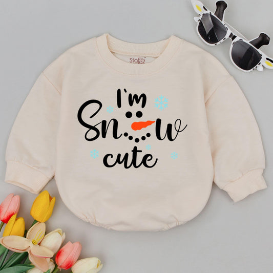 Snow Cute Baby Romper - Punny Holiday Outfit Christmas Gift