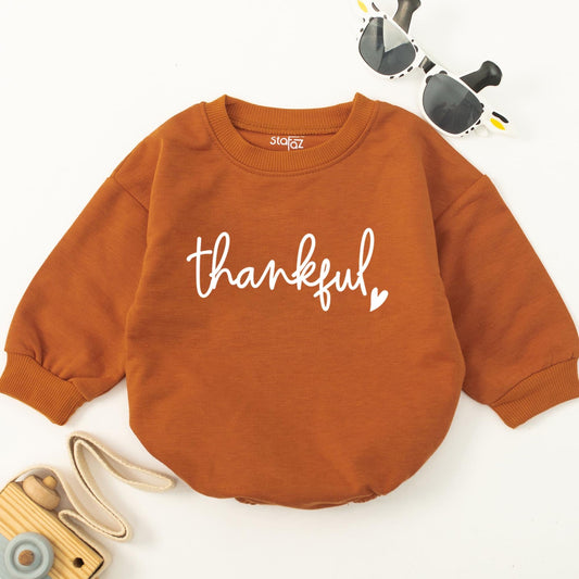 Retro Pumpkin Baby Romper - Funny Thanksgiving & Fall Outfit Gift