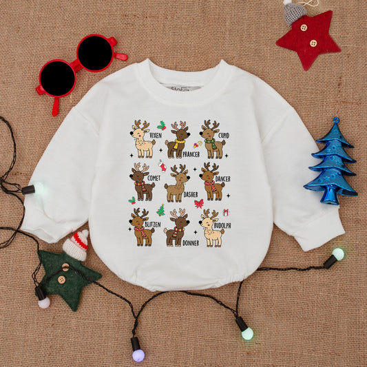 Rudolph Baby Bubble Romper – Cozy Christmas Outfit for Infants
