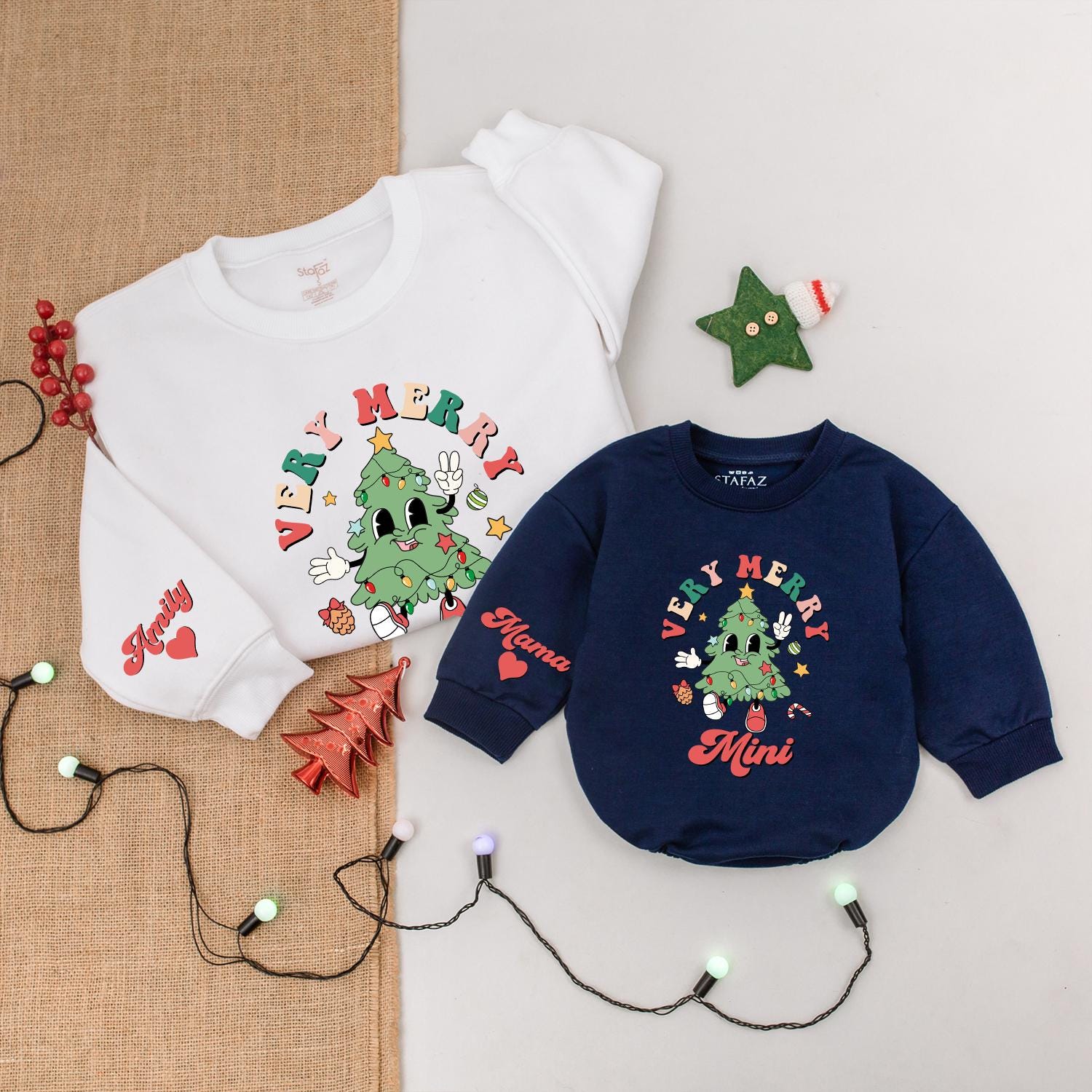 Festive Family Christmas Outfits, Mommy & Me Sweater, Baby Gift