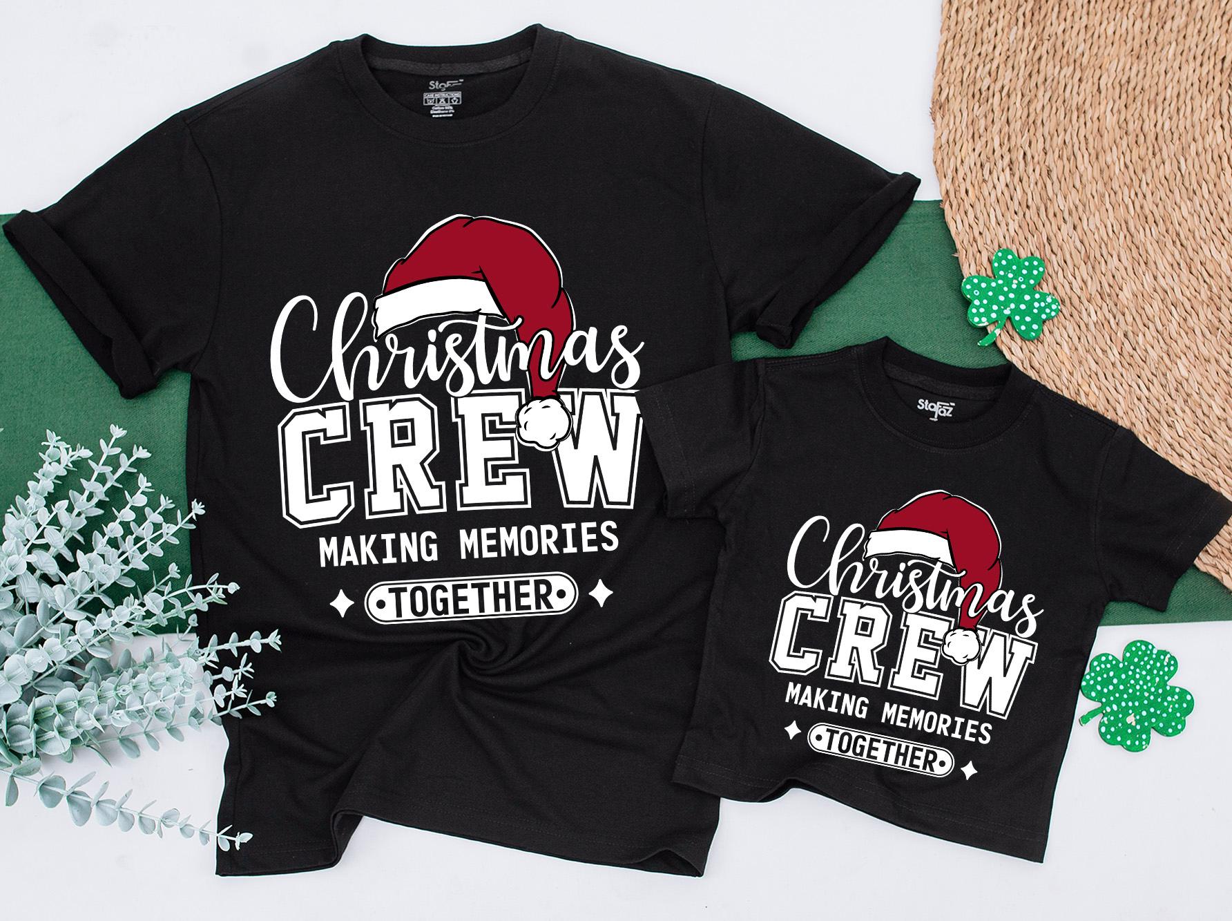 Christmas Crew Matching Family Shirts Making Memories Together! Festive Holiday T-Shirts, Toddler Christmas Shirt, Newborn Romper, Santa Hat, Modern Xmas Fun (139)