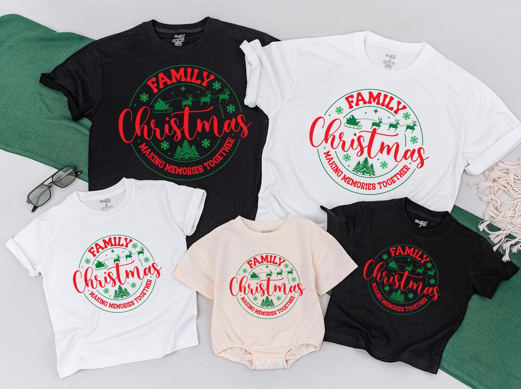 Festive Family Matching Shirts & Baby Rompers: Holiday Memories