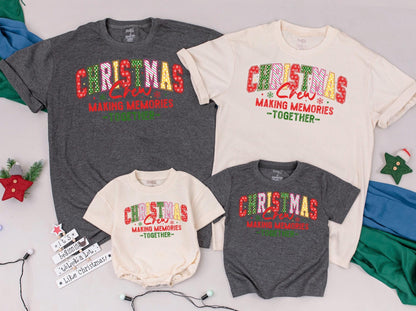 Christmas Crew Making Memories Together Family Matching Red Green Festive Snowflake T-Shirt Gift Toddler Baby