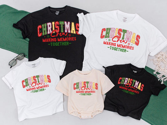 Christmas Crew Making Memories Together Family Matching Red Green Festive Snowflake T-Shirt Gift Toddler Baby