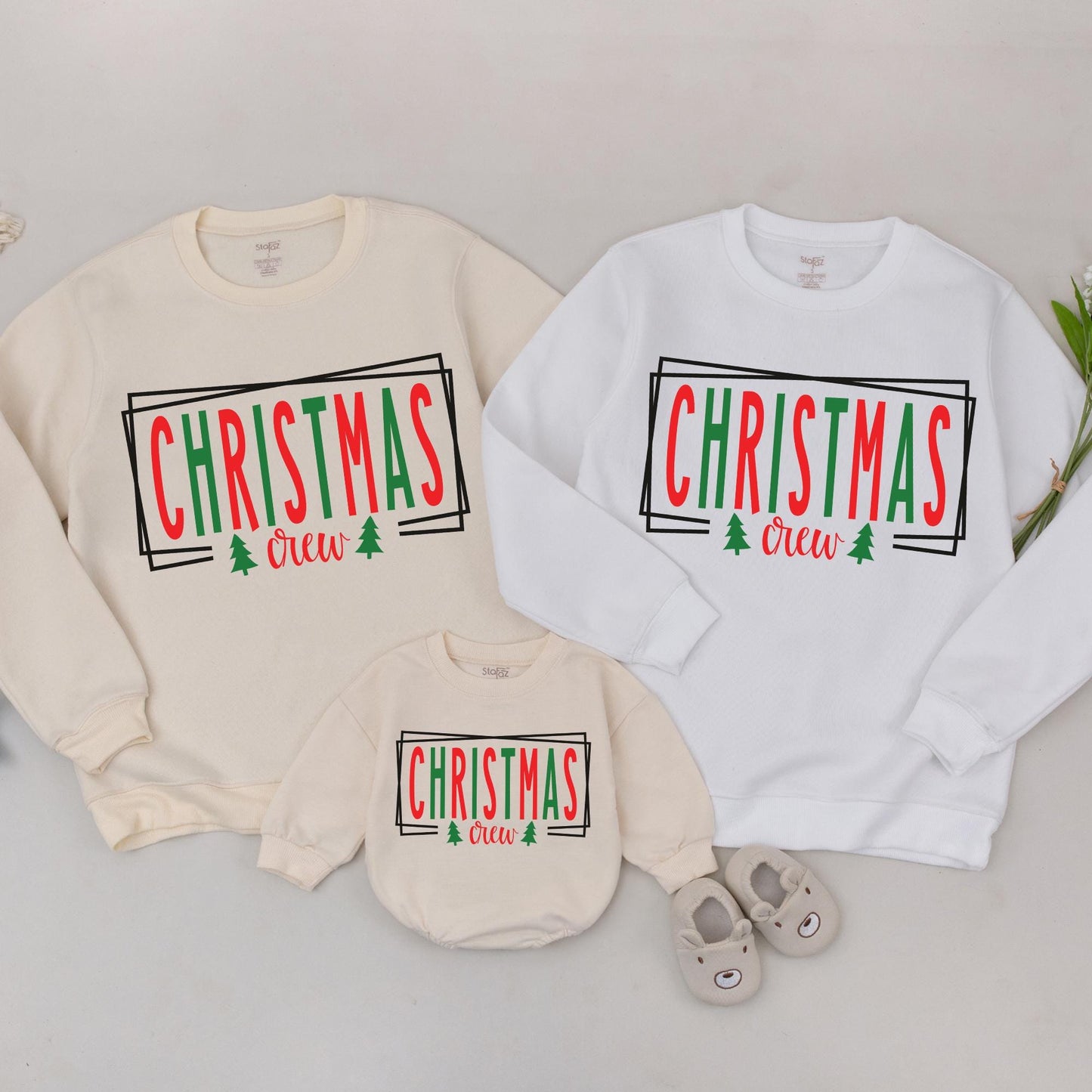 Retro Family Christmas Sweatshirts: Matching Mommy & Me Outfits