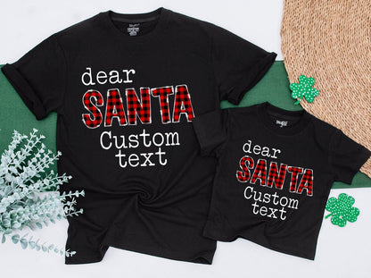 Personalized Buffalo Plaid Family Christmas Shirts & Pajamas Set