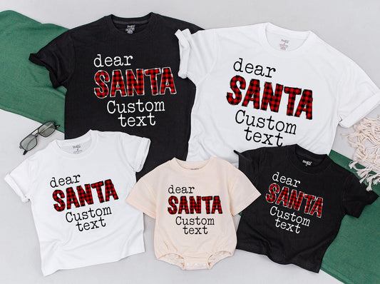 Personalized Buffalo Plaid Family Christmas Shirts & Pajamas Set