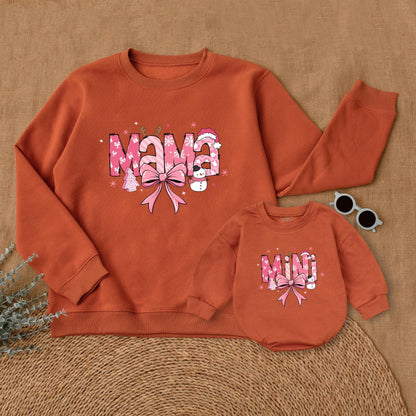 Mama and Mini Christmas Sweatshirts, Family Matching Holiday Outfits