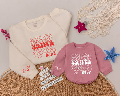 Matching Mama Claus Christmas Sweaters for Family & Baby Gift