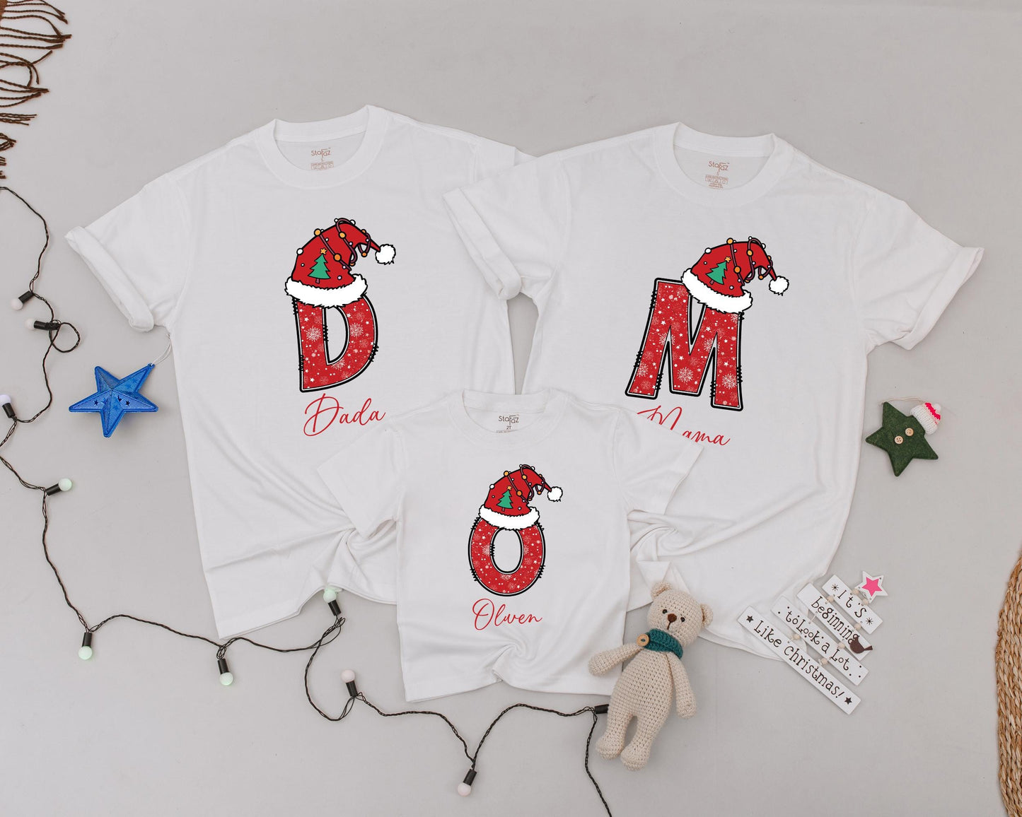 Custom Name Family Christmas Shirts: Vintage Matching Holiday Pajamas