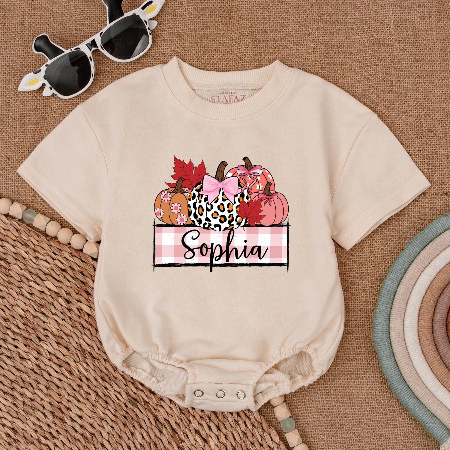 Pumpkin Romper Baby Outfit - Personalized Fall & Thanksgiving Wear