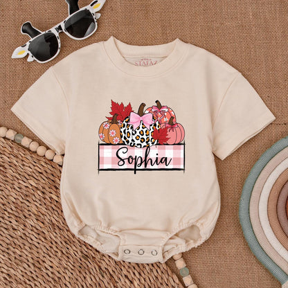 Pumpkin Romper Baby Outfit - Personalized Fall & Thanksgiving Wear
