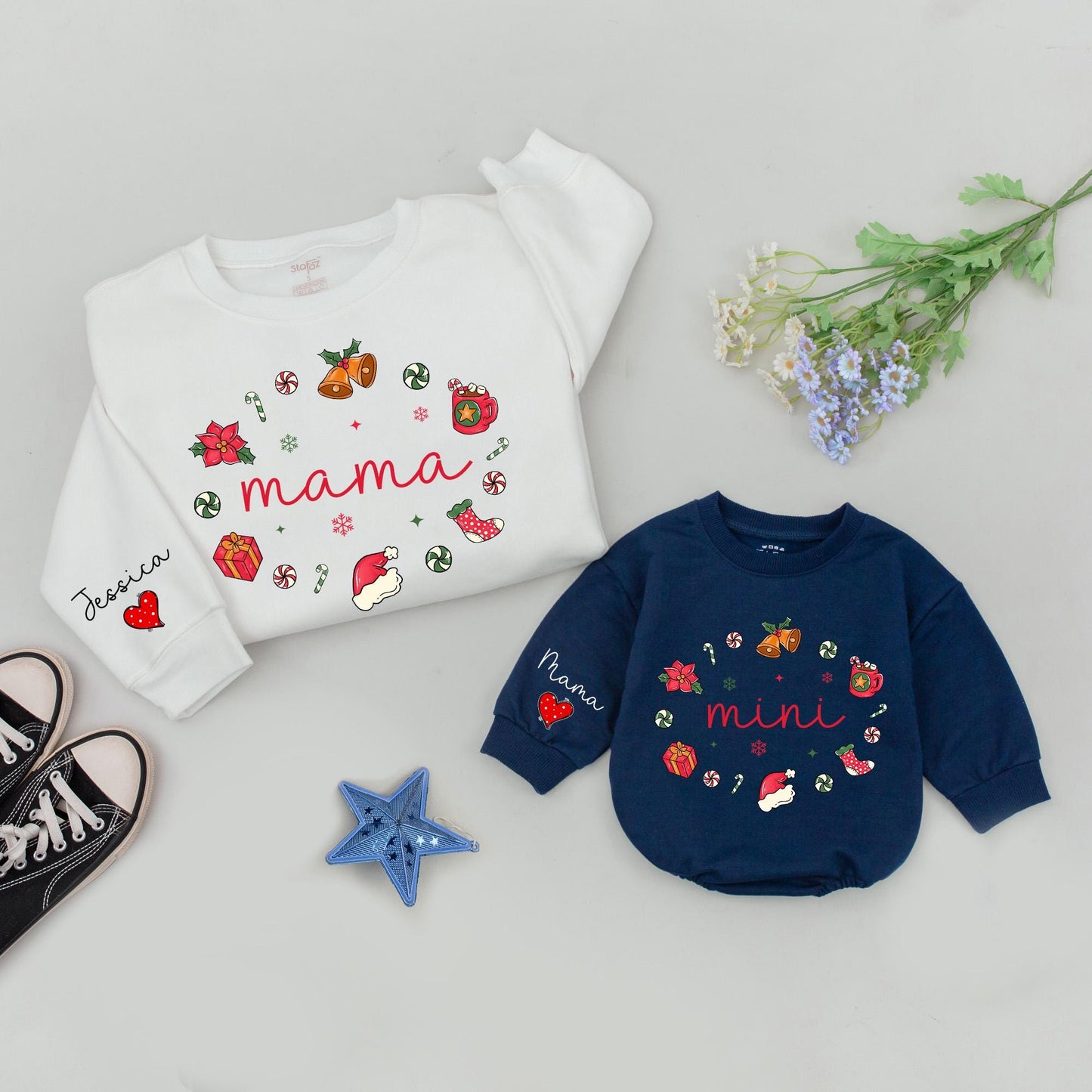 Matching Family Christmas Sweatshirts: Mama & Mini Holiday Outfits