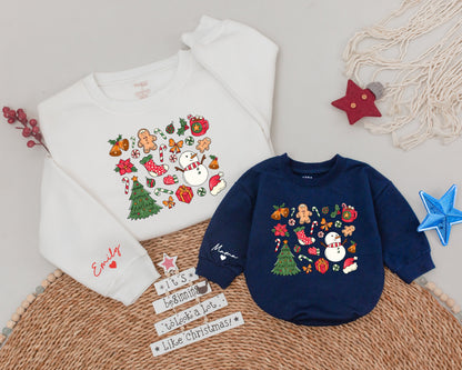 Matching Family Christmas Sweatshirts: Santa Doodles & Festive Gifts