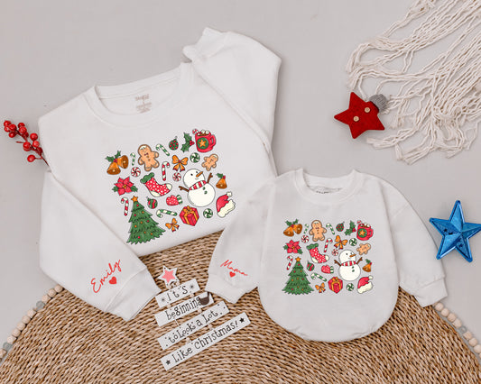 Matching Family Christmas Sweatshirts: Santa Doodles & Festive Gifts