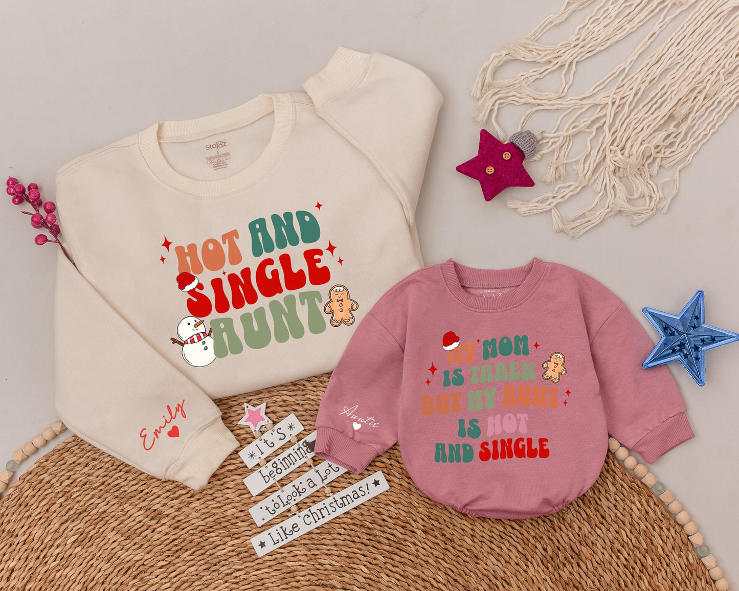 Auntie’s Hot and Single Christmas Sweatshirt for Kids & Family Fun