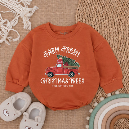 Cozy Christmas Baby Romper: Festive First Outfit for Santa’s Little Helper