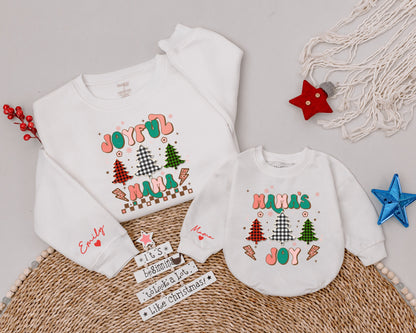 Matching Custom Christmas Sweatshirts for Mama and Mini Joy