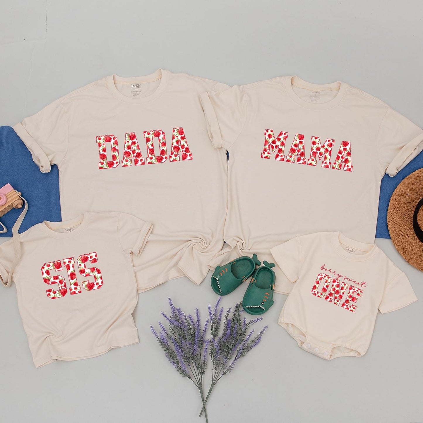 Berry Sweet First Birthday Family Shirts: Strawberry Theme Outfits