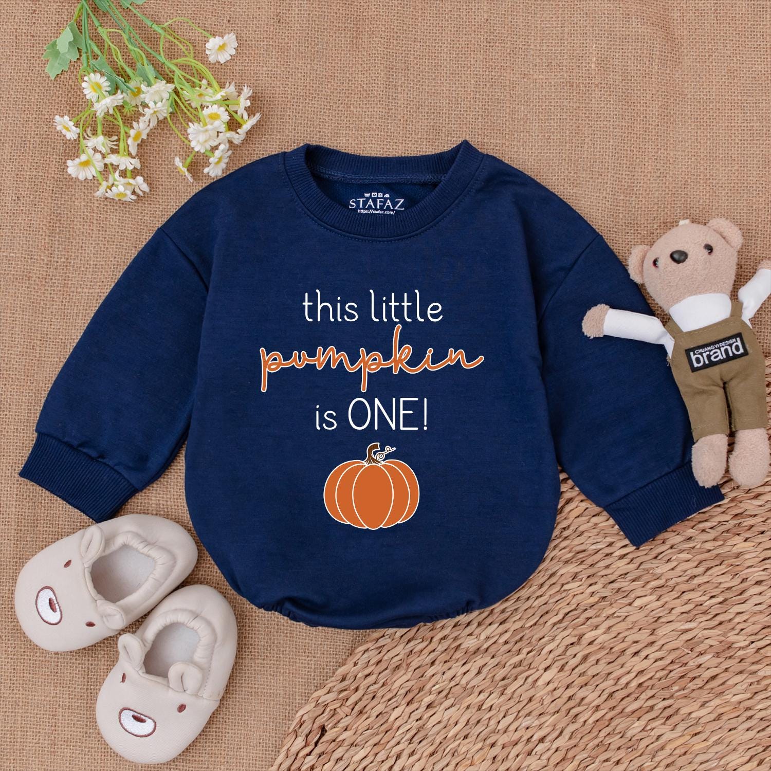 Pumpkin Birthday Romper, Fall Baby Outfit, Thanksgiving Bodysuit