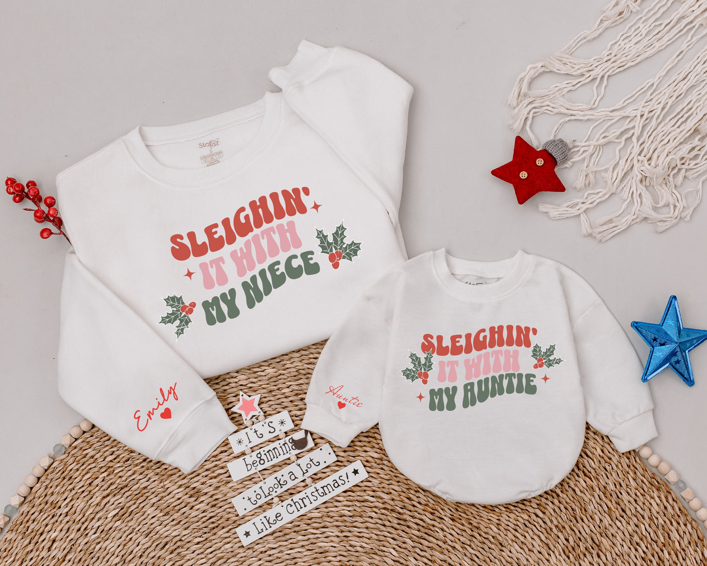 Aunt and Niece Matching Christmas Shirt Set - Perfect Holiday Gift