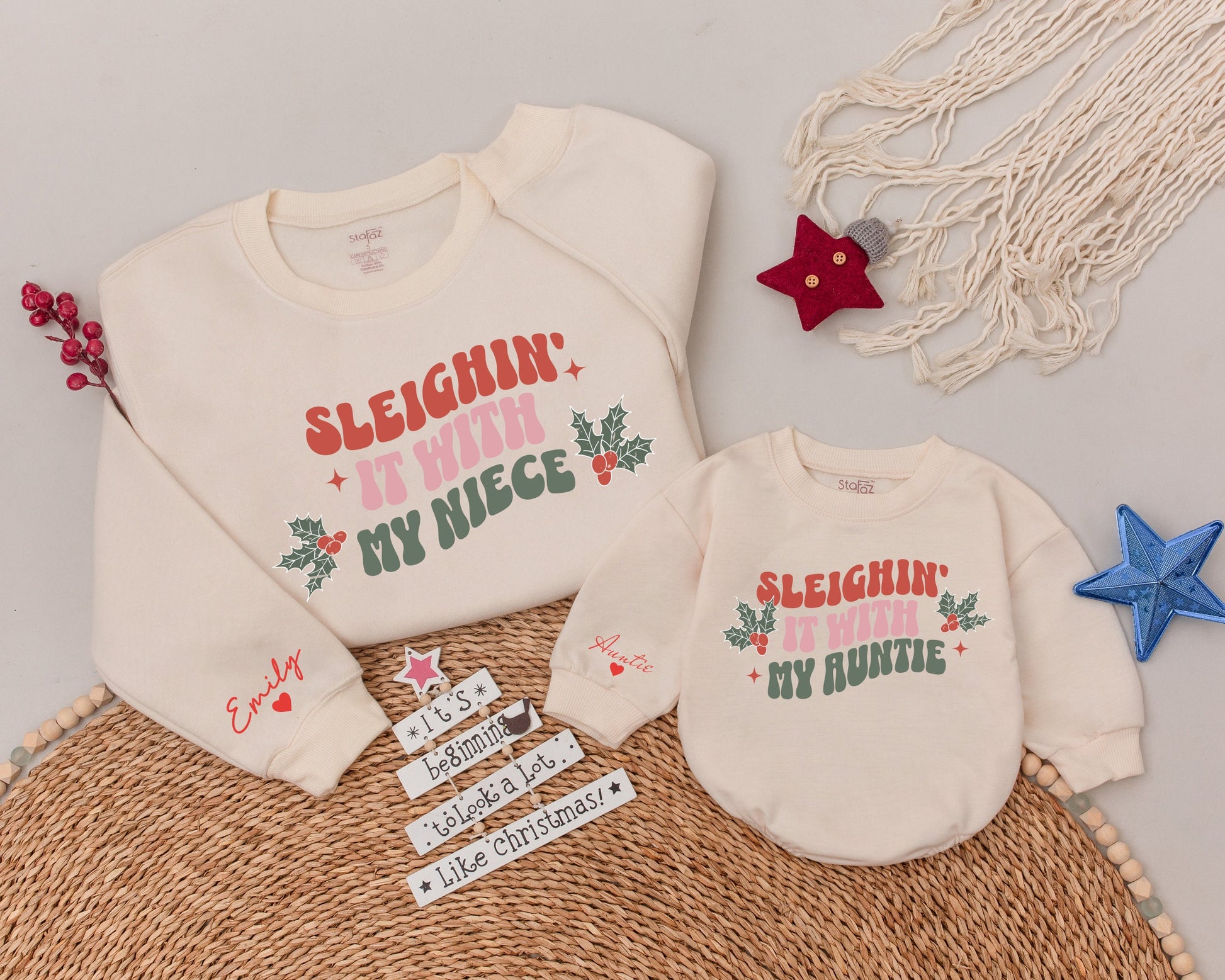 Aunt and Niece Matching Christmas Shirt Set - Perfect Holiday Gift