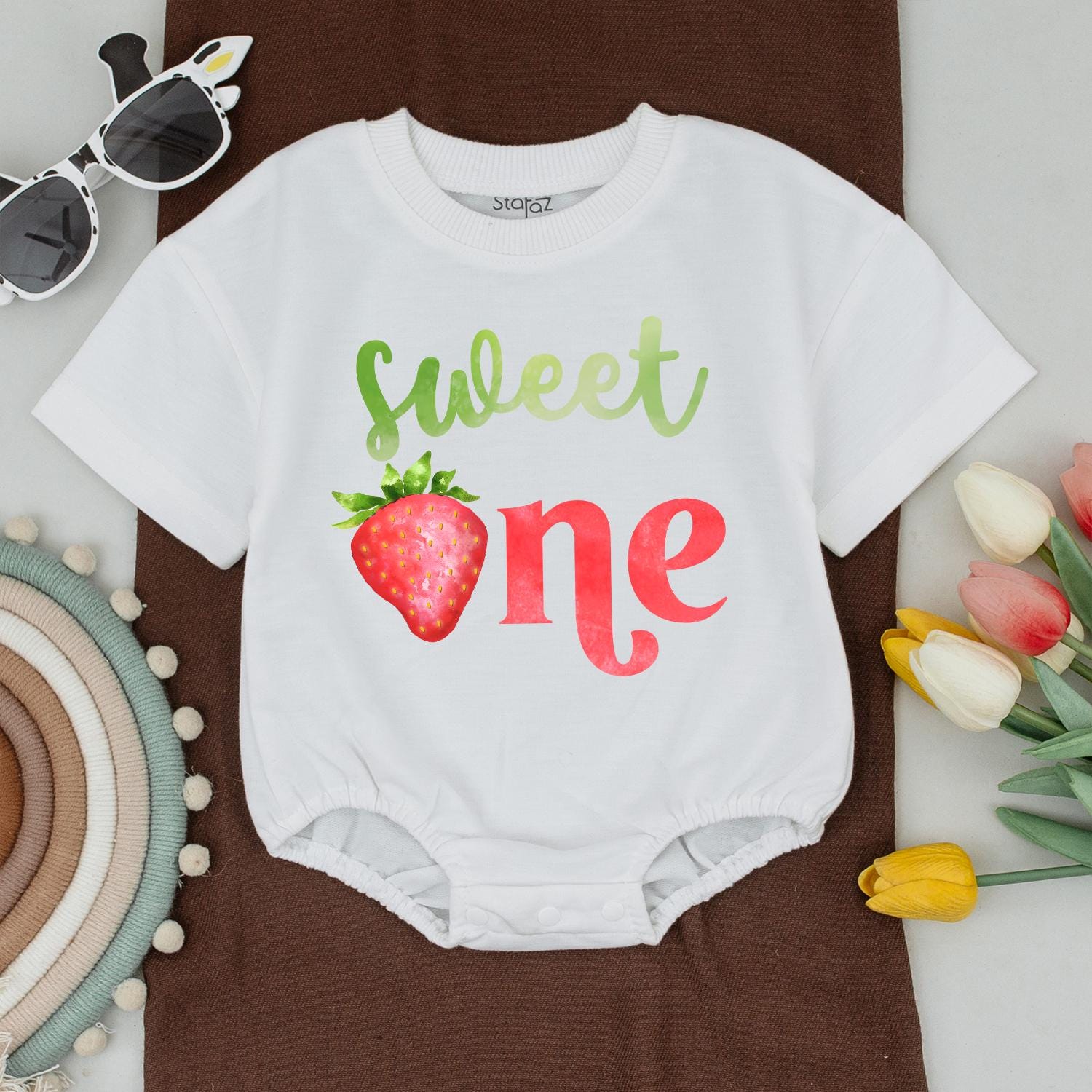 Family Matching Sweet Strawberry Birthday Shirts for First Birthday