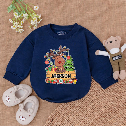 Custom Baby's 1st Christmas Romper, Personalized Xmas Bodysuit Gift