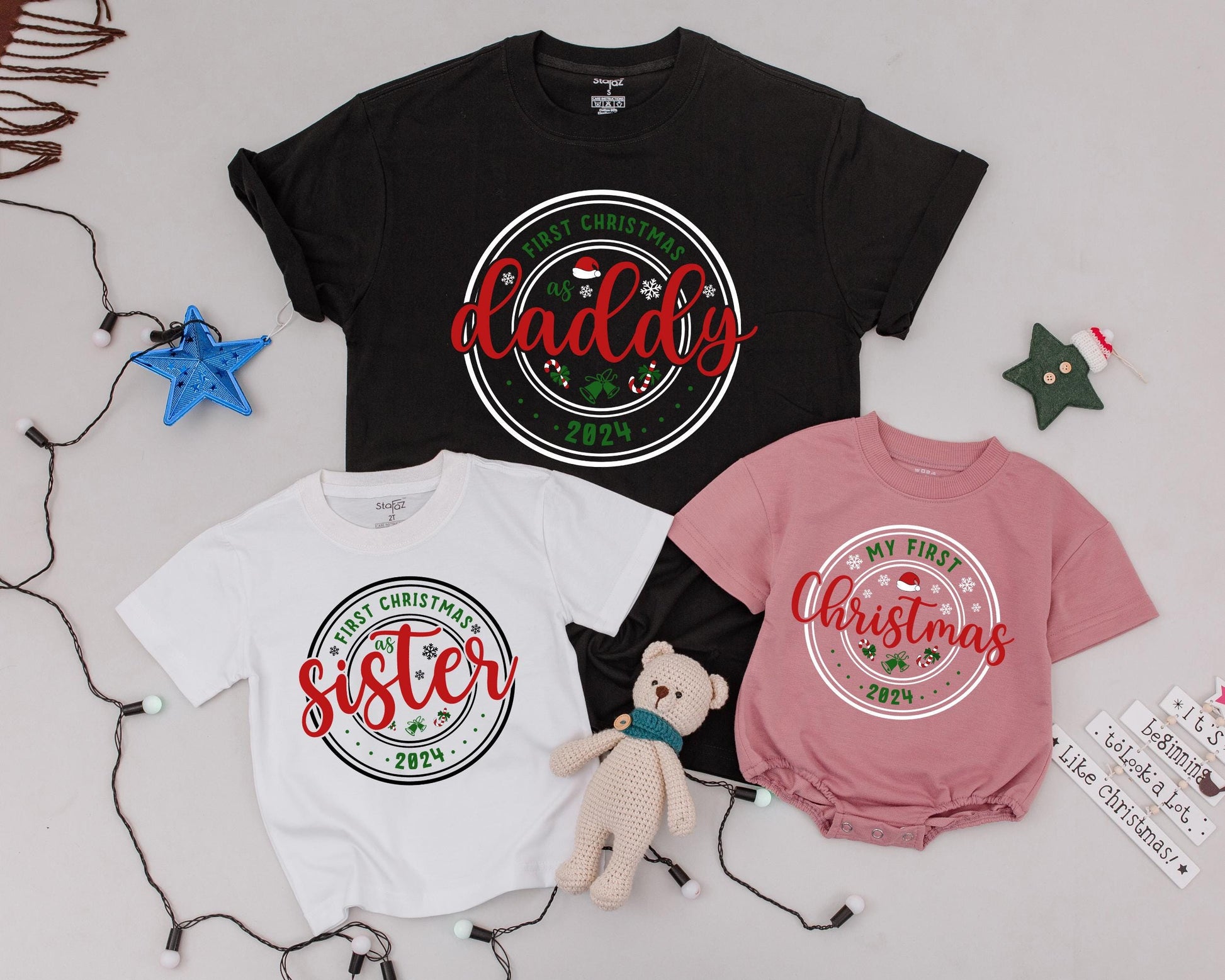 Matching Family Christmas Shirts - Personalized Vintage Holiday Tees