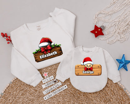 Personalized Family Christmas Sweatshirt - Custom Holiday Matching Shirts