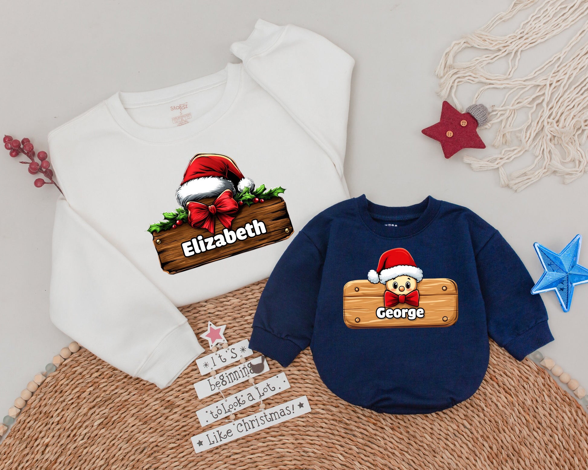 Personalized Family Christmas Sweatshirt - Custom Holiday Matching Shirts