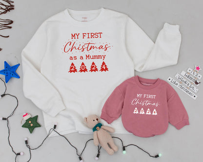 Custom Vintage Christmas Family Sweatshirt Set: Mommy and Me Outfits