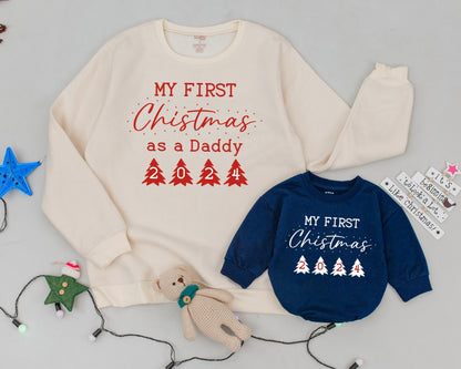 Custom Vintage Christmas Family Sweatshirt Set: Mommy and Me Outfits