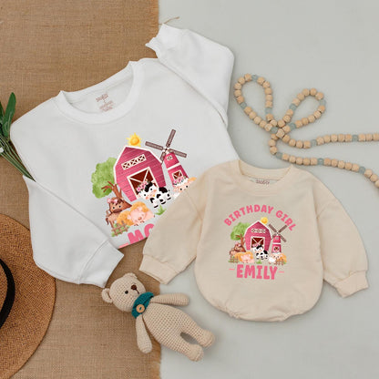 Farm Animal 1st Birthday Shirt, Matching Family Outfits, Pink Theme