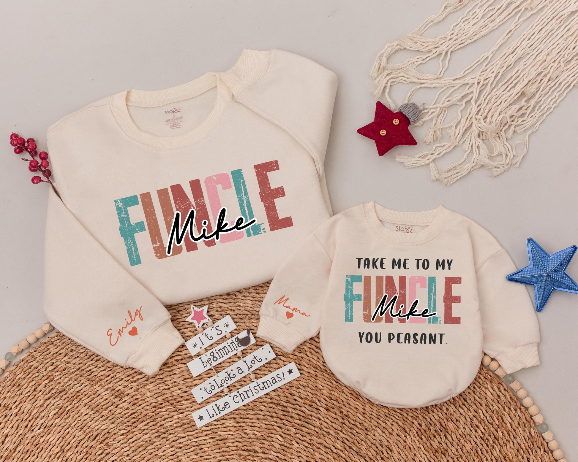 Funny Funcle Shirt - Uncle & Nephew Matching Tee for Baby Announcement